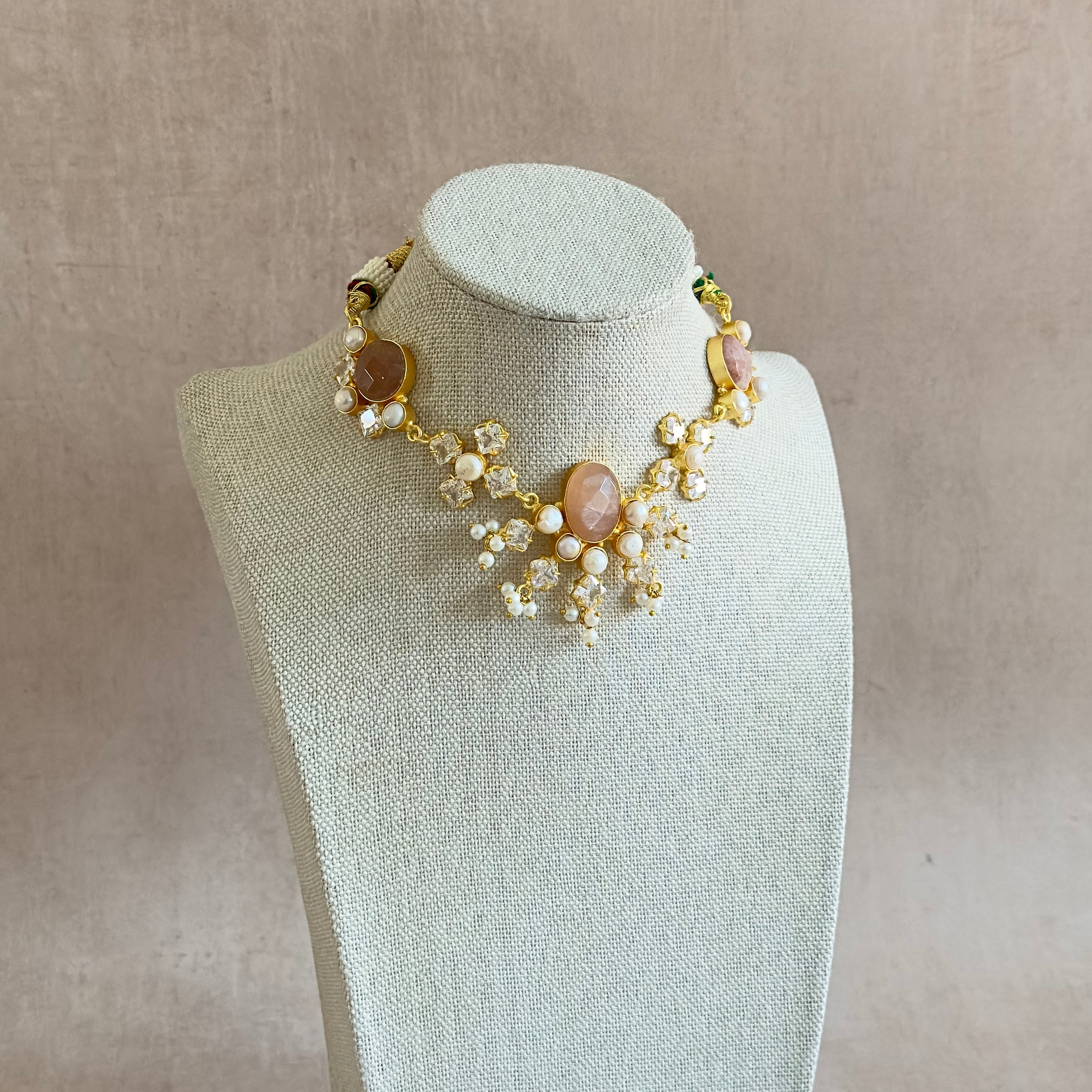 Simona Mauve Crystal Necklace Set - Ahseya & Co