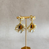 Celina Brown Pearl Drop Earrings