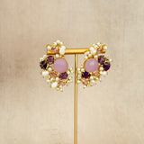 Selah Purple Crystal Stud Earrings