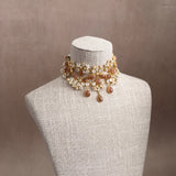 Liyana Peach Crystal Choker Set