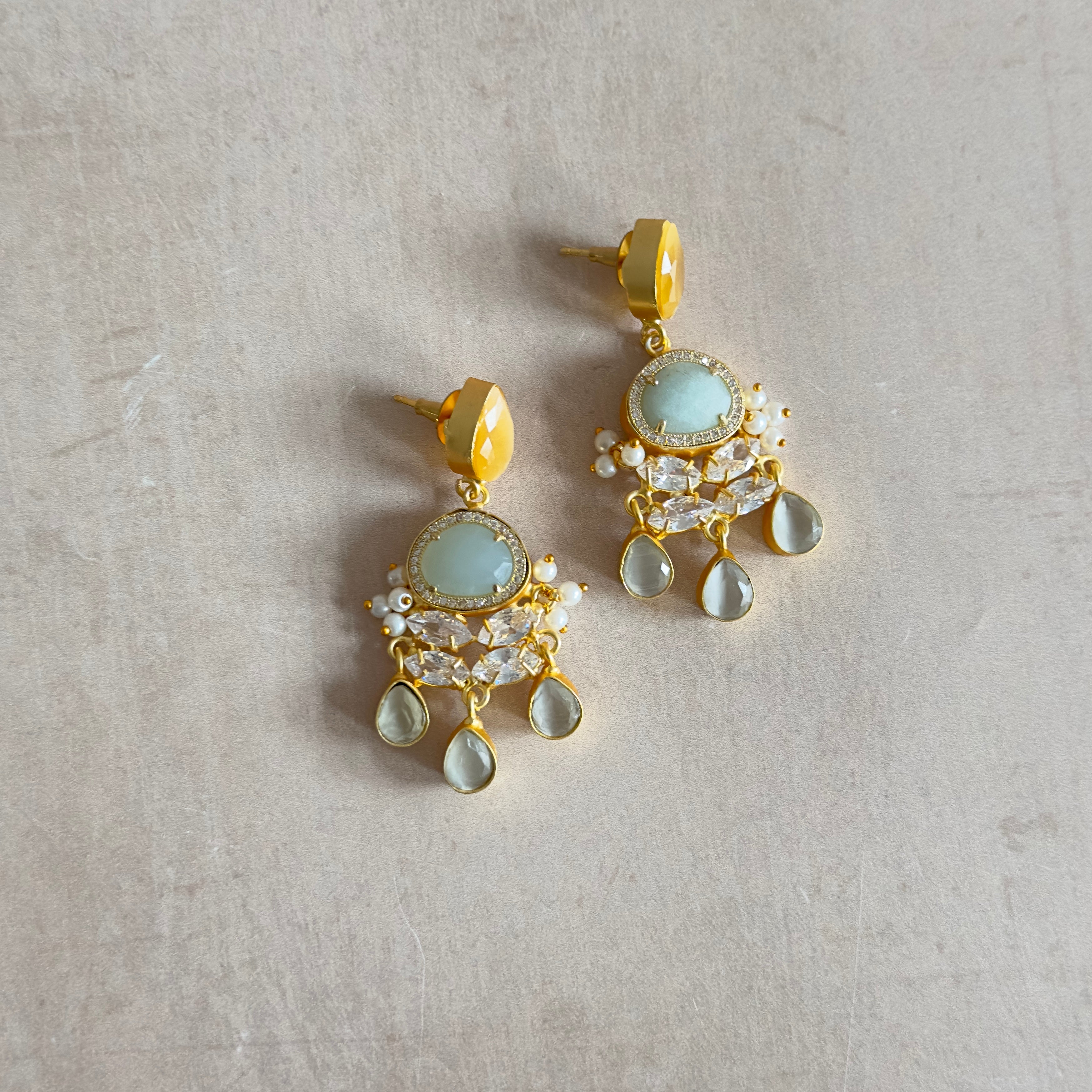 Liv Jade Amber Drop Earrings - Ahseya & Co