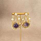 Zohra Purple Pearl Stud Earrings