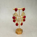 Dania Ruby Kundan Drop Earrings