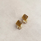 Adela Brown Crystal Stud Earrings