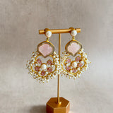 Zaylee Pink Crystal Drop Earrings - Ahseya & Co