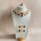 Durrah Navy Pearl Necklace Set