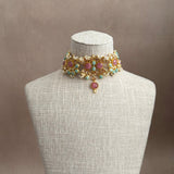 Fatima Pink Jade Choker Set