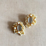 Zuri Grey Pearl Stud Earrings - Ahseya & Co