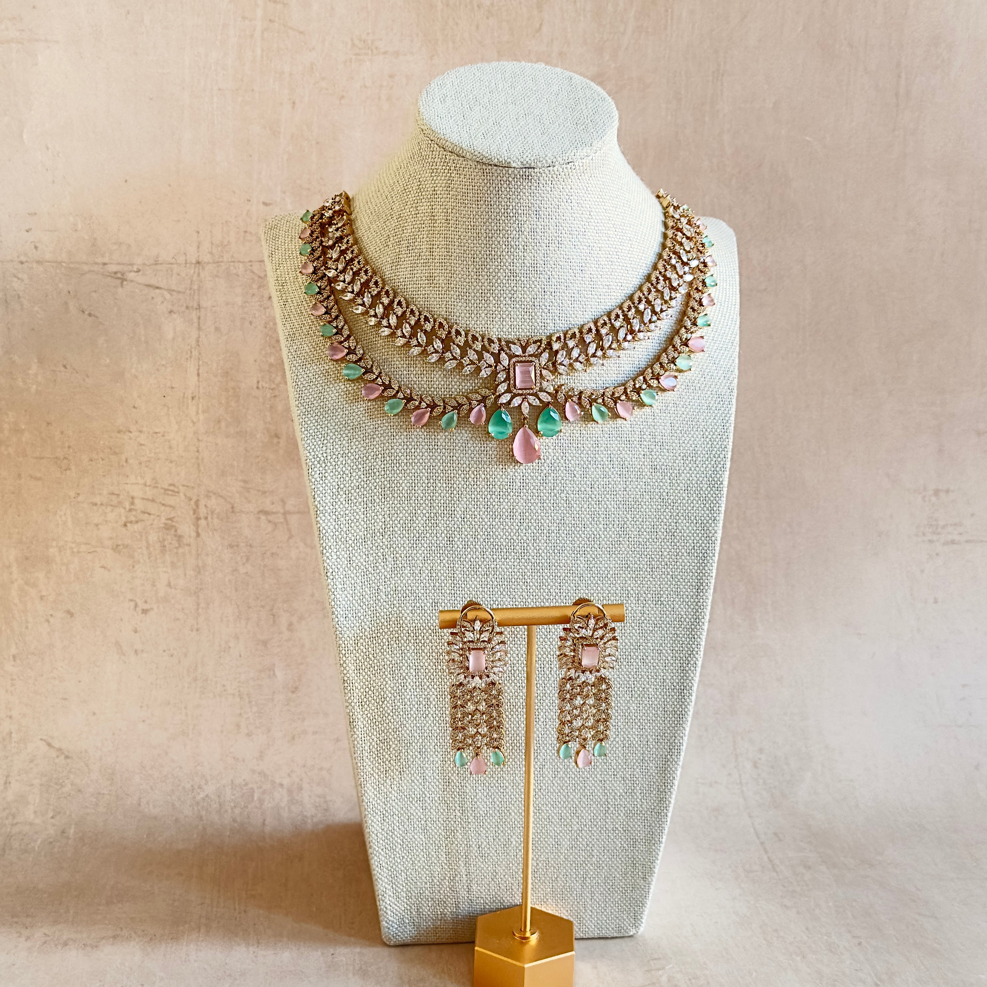Arij Crystal Necklace Set - Ahseya & Co