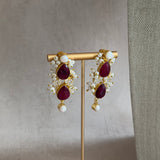 Mahnoor Maroon Crystal Necklace Set