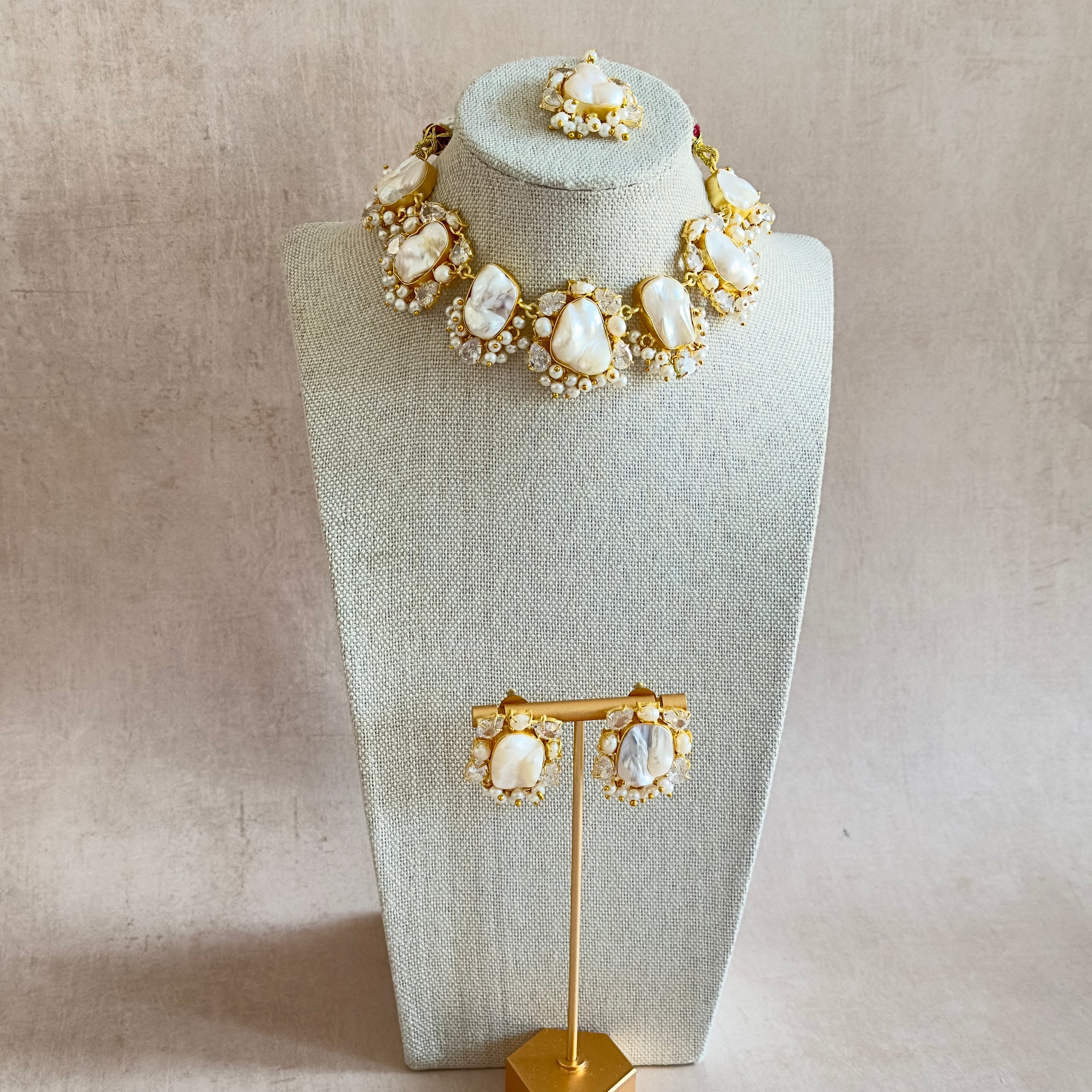 Meher Baroque Pearl Choker Set - Ahseya & Co