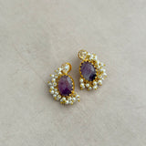 Jolie Purple Crystal Stud Earrings