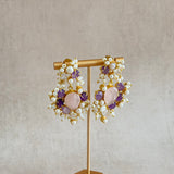 Emilia Purple Pearl Drop Earrings