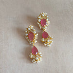 Danika Pink Pearl Drop Earrings - Ahseya & Co