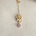 Rahma Rose Lilac Crystal Necklace Set - Ahseya & Co