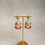 Ivy Red Crystal Jhumka Drop Earrings