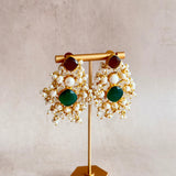 Safiya Green Crystal Stud Earrings - Ahseya & Co