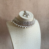 Raheela Silver Choker Set - Ahseya & Co