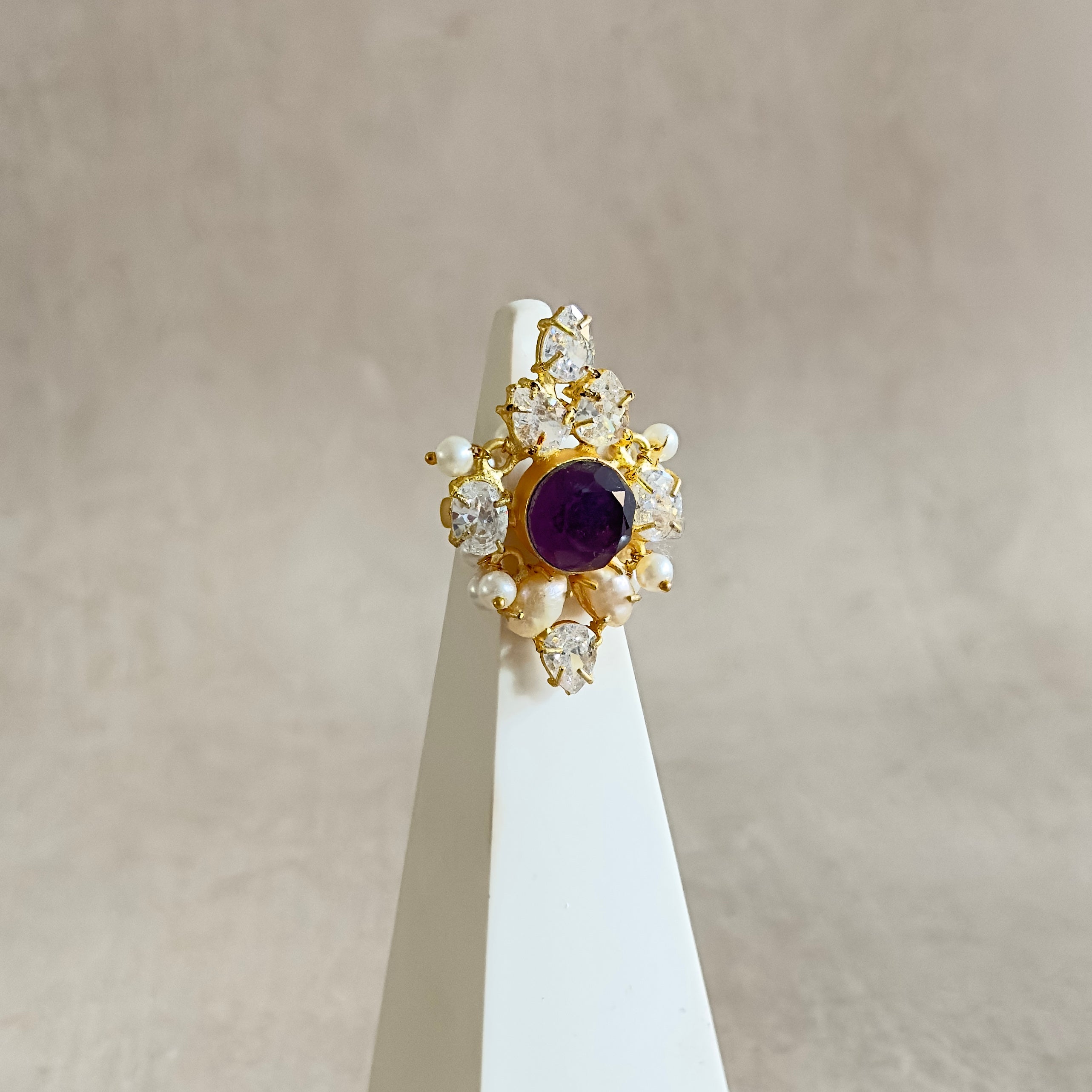 Daisy Purple Crystal Ring - Ahseya & Co