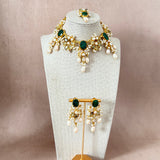 Ria Green Pearl Necklace Set