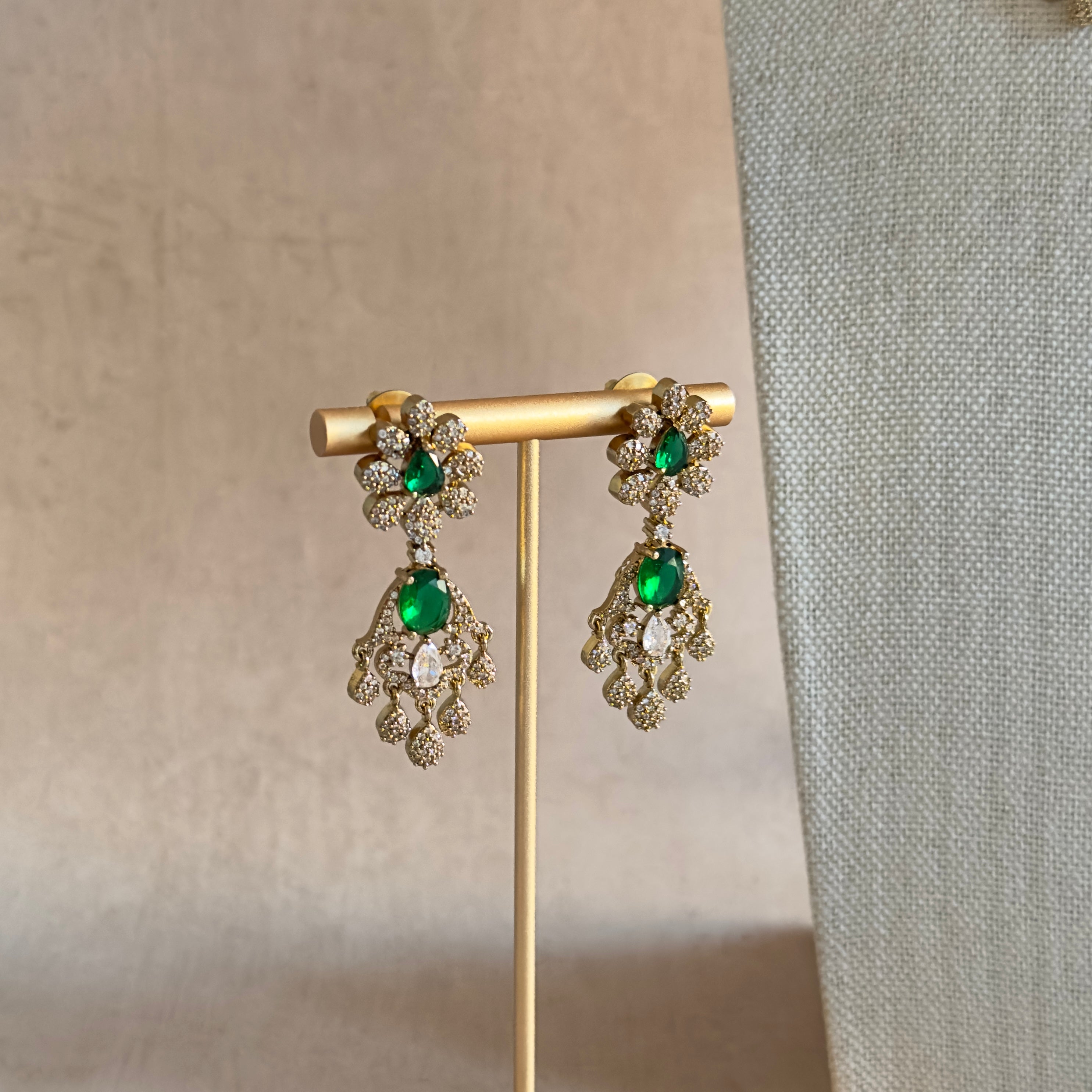 Ameena Green Crystal Necklace Set - Ahseya & Co