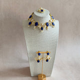 Joelle Navy Crystal Necklace Set