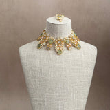 Azura Olive Peach Crystal Necklace Set