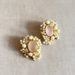 Zuri Rose Pearl Stud Earrings - Ahseya & Co