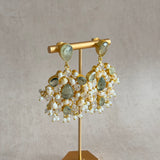 Moona Olive Crystal Drop Earrings