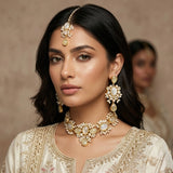 Rahma Grey Crystal Necklace Set - Ahseya & Co