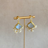Grey Crystal Drop Earrings - Ahseya & Co