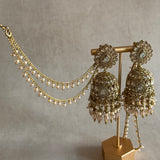 Gold Beaded Earring Chains