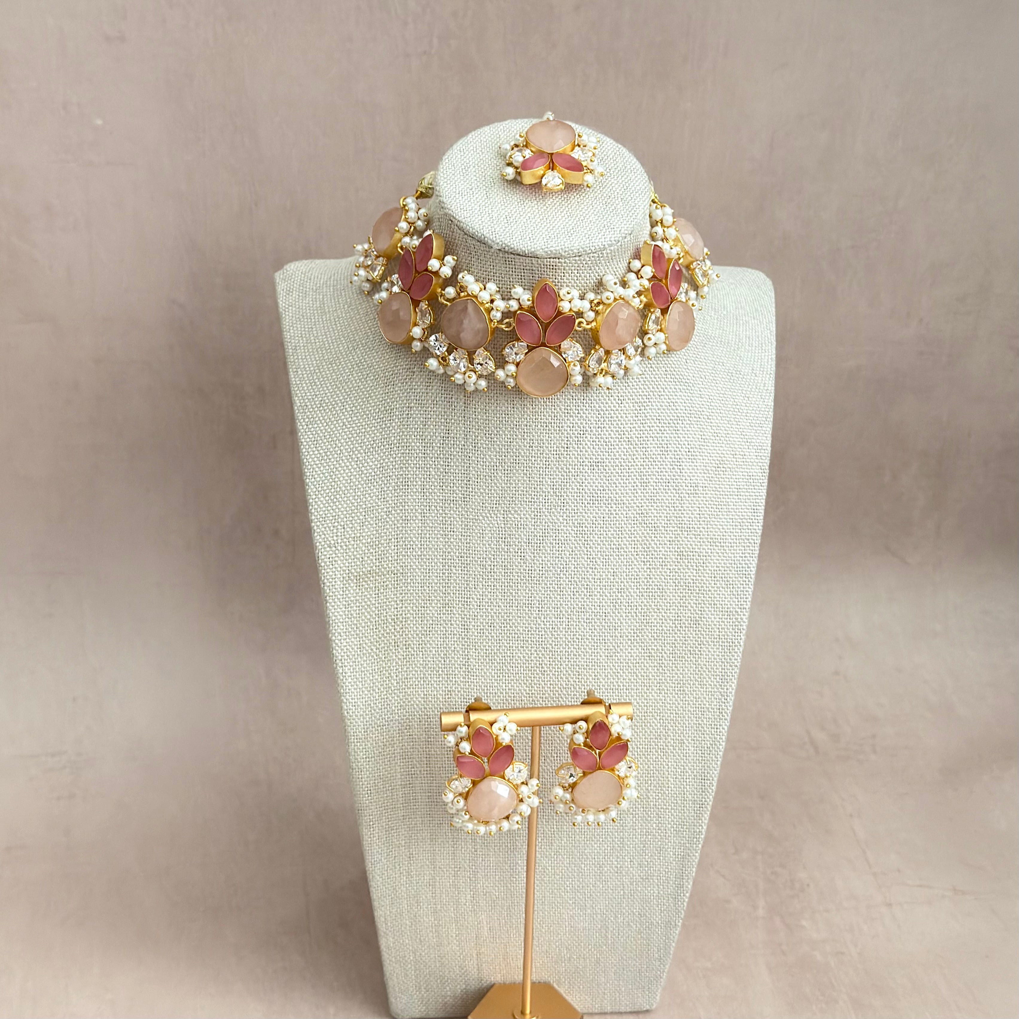 Heer Pink Choker Set - Ahseya & Co