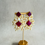 Zehra Ruby Pearl Earrings - Ahseya & Co