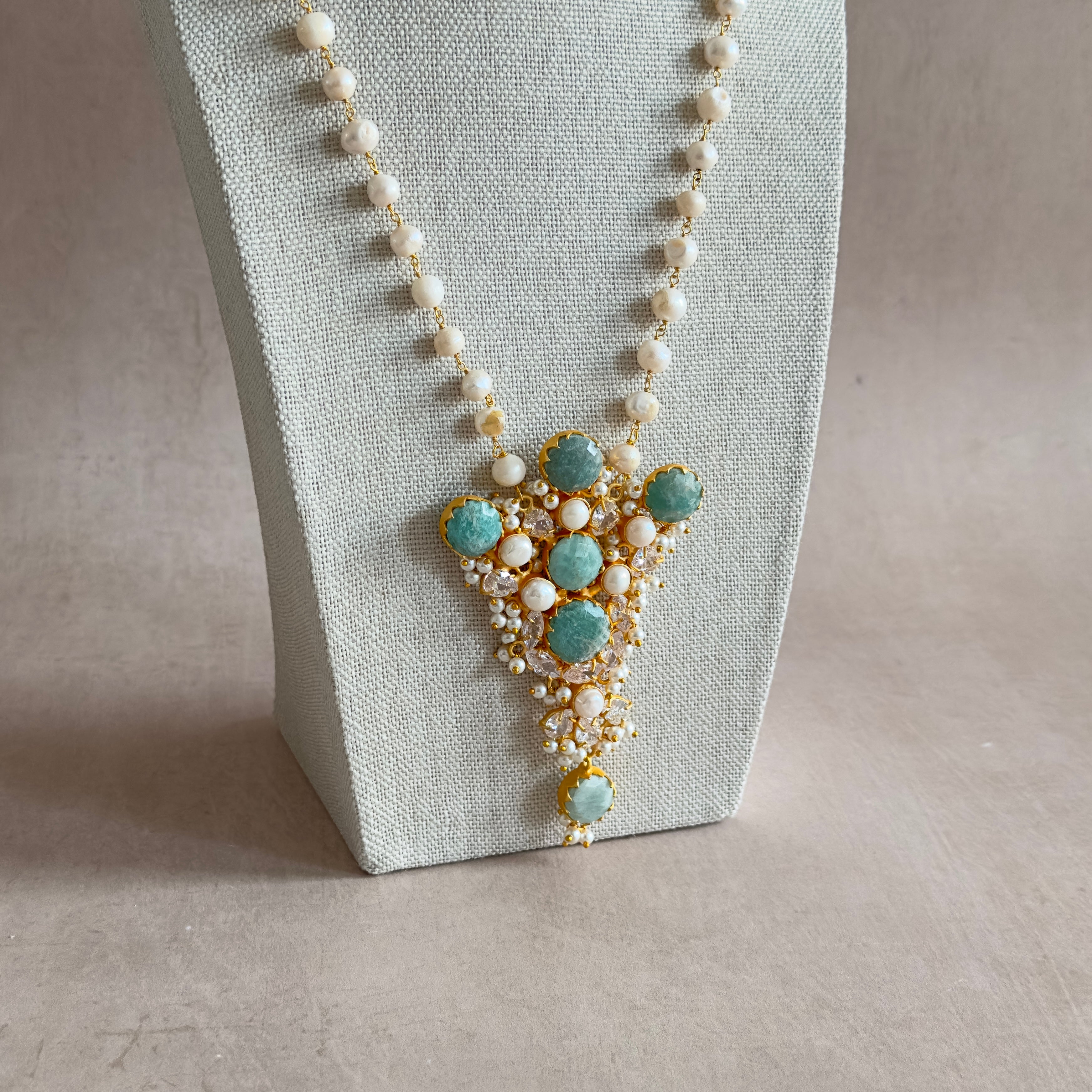 Dilnaz Jade Pearl Mala Set - Ahseya & Co