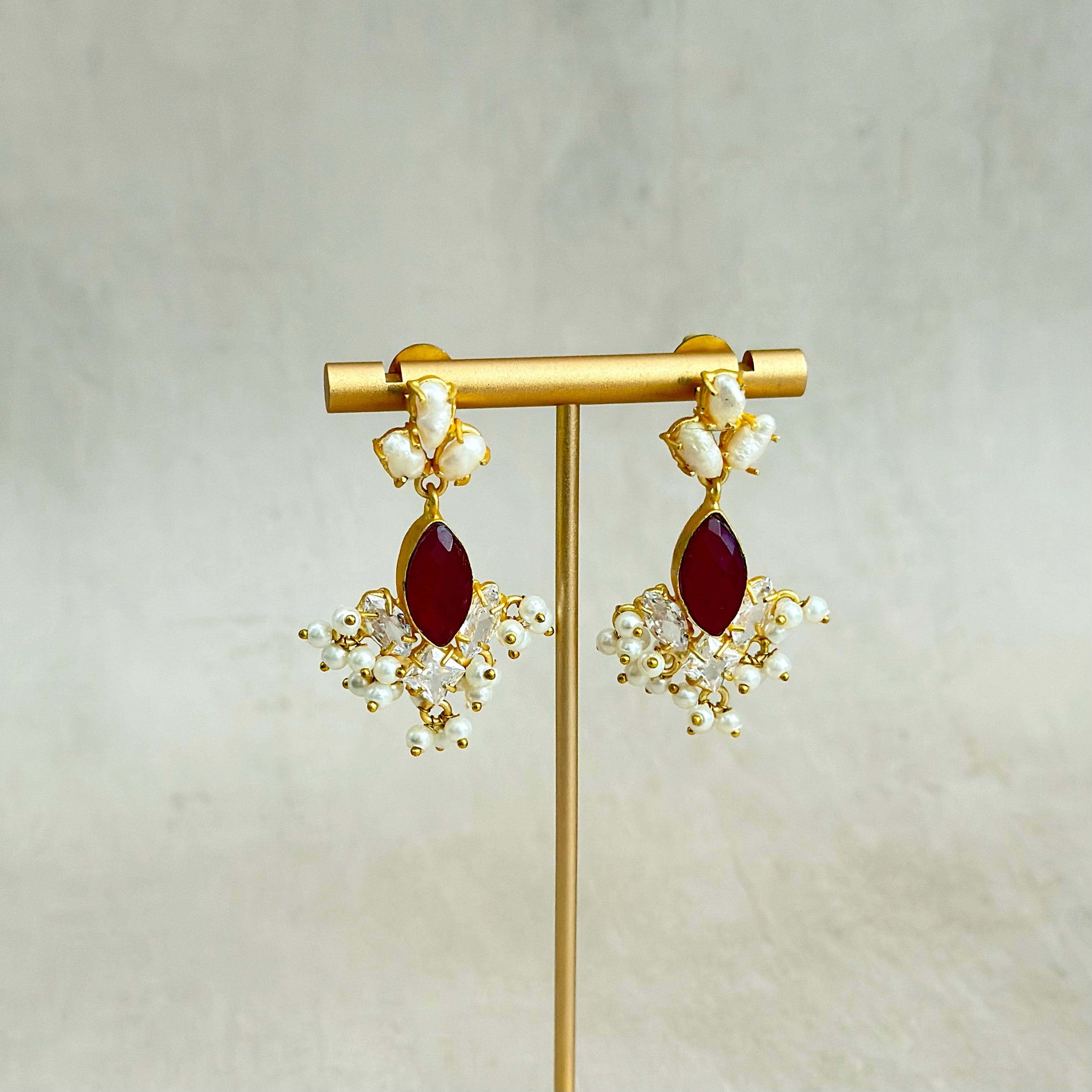 Jamie Ruby Drop Earrings - Ahseya & Co