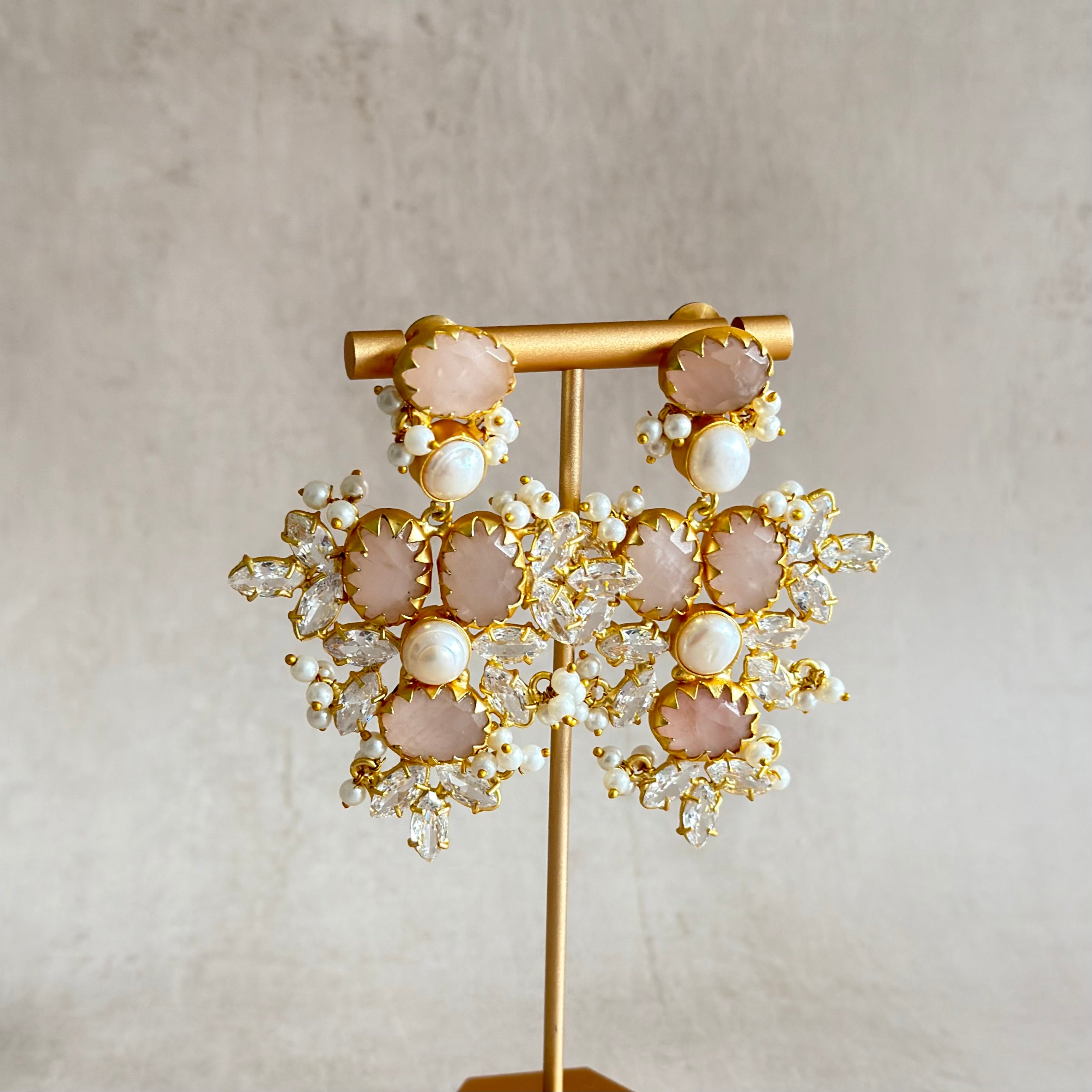 Rhea Rose Crystal Drop Earrings - Ahseya & Co