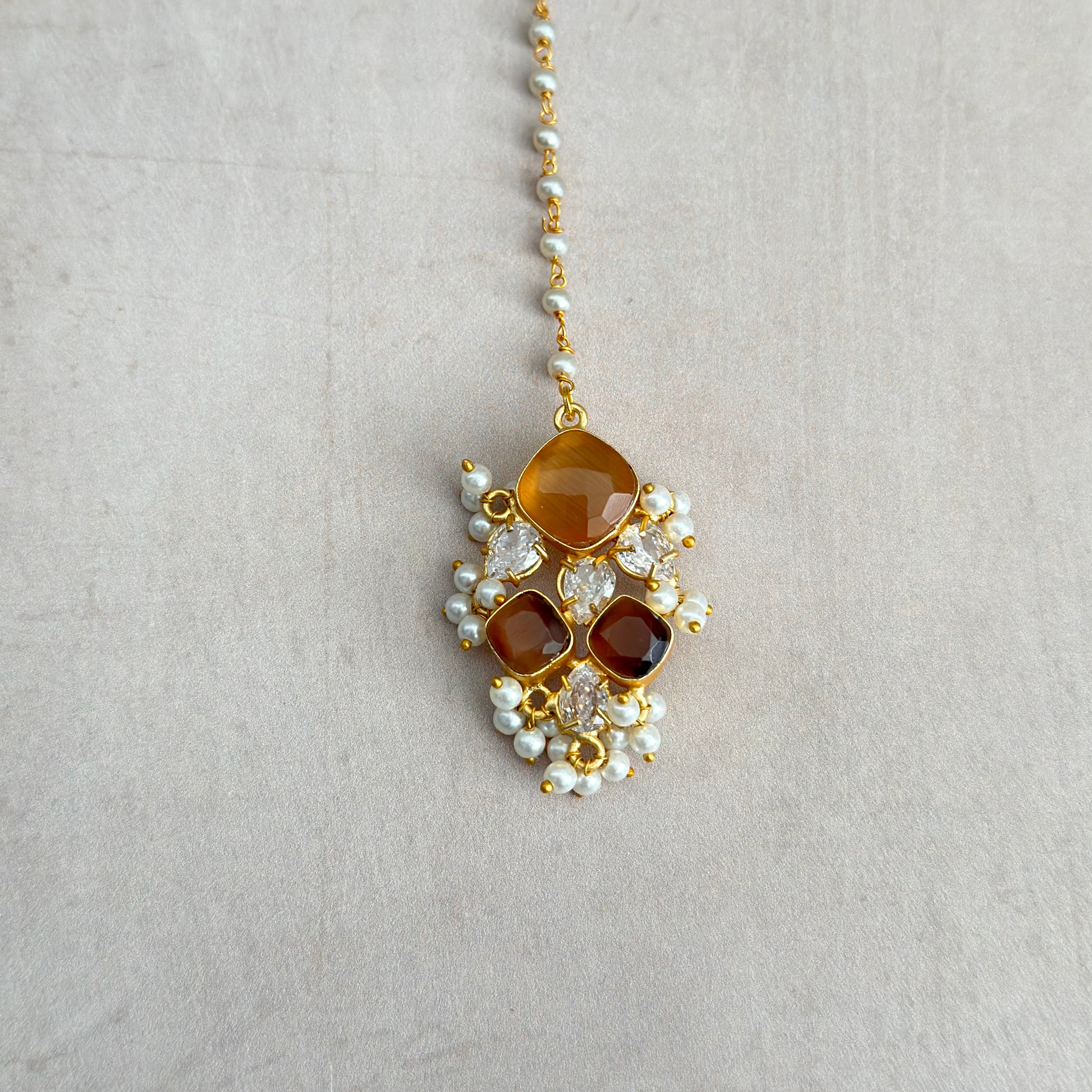 Eve Espresso Crystal Necklace Set - Ahseya & Co
