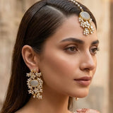 Celina Grey Kundan Stud Earrings