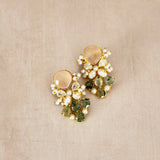 Azra Rose Olive Stud Earrings