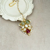 Delara Ruby Olive Necklace Set