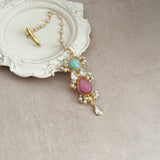 Azura Pink Jade Crystal Necklace Set