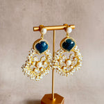 Zaylee Teal Crystal Drop Earrings - Ahseya & Co