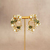 Selah Olive Rose Crystal Stud Earrings