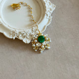 Florence Green Crystal Tikka Set