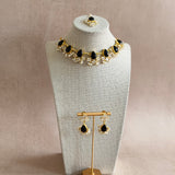 Lillie Black Crystal Necklace Set - Ahseya & Co