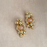 Celina Rose Pink Kundan Stud Earrings