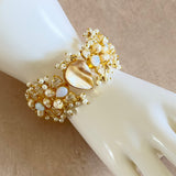 Rosà Pearl Crystal Cuff Bracelet