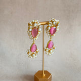 Danika Pink Pearl Drop Earrings - Ahseya & Co