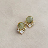 Malia Olive Crystal Stud Earrings